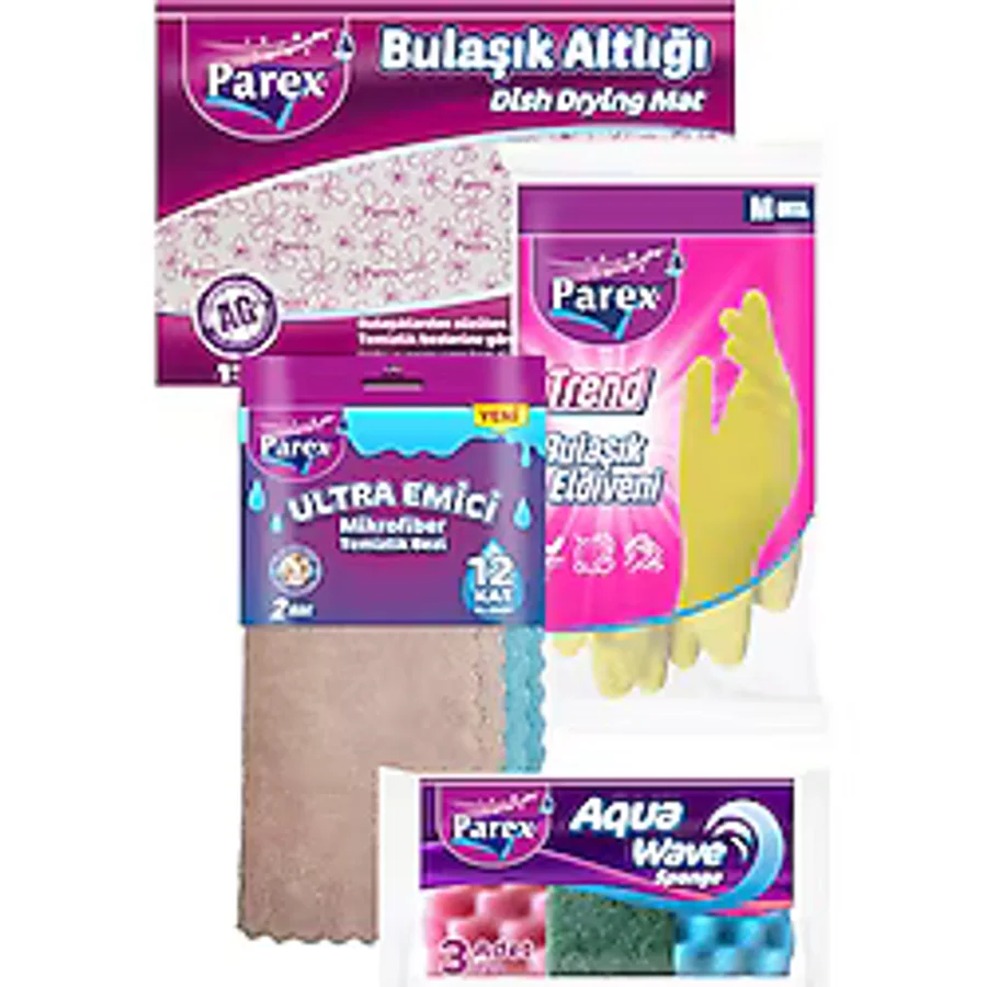Ultra Emici Bez , Bulaşık Eldiveni, Süngeri ve Altlığı Paketi