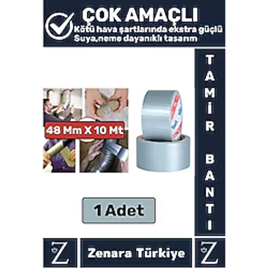 Ultra Güçlü Suya Neme Dayanıklı Çok Amaçlı Onarım Kırık Tamir Izolasyon Bantı Gri 48 mm x 10 Metre