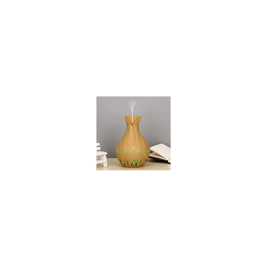 Ultrasonik Hava Nemlendirici 200ml Buhar Makinesi 7 Renk Led Işıklı Vazo Model Aroma Difüzörü 001 sari