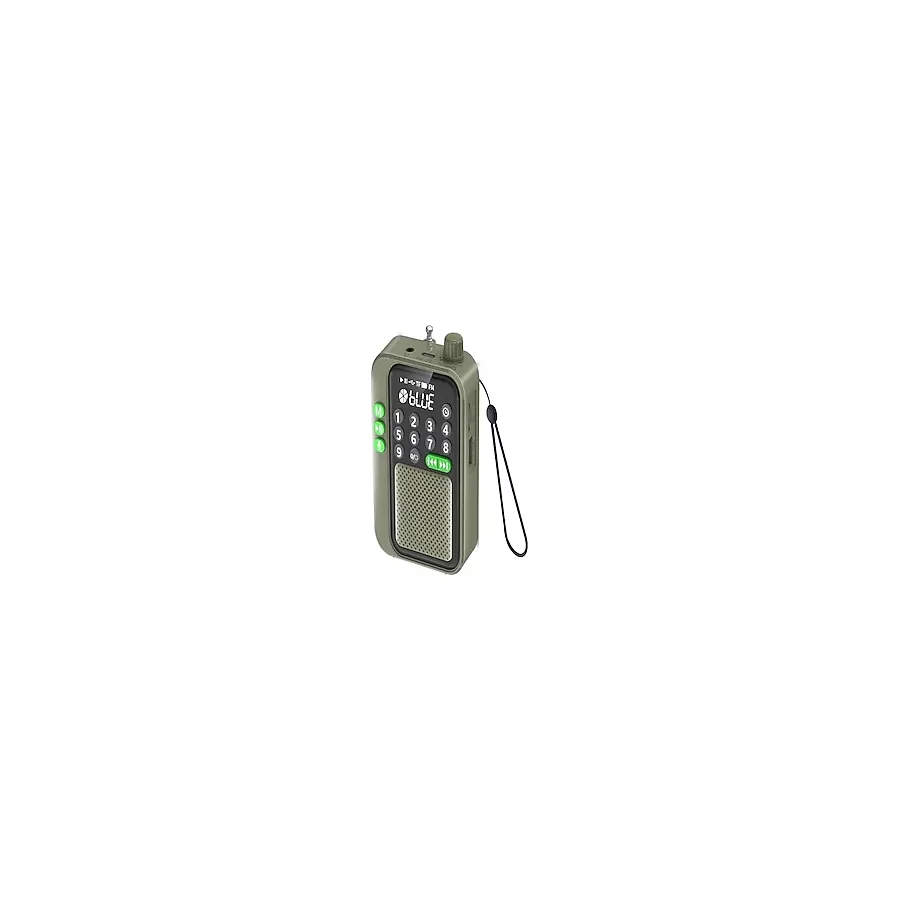 Ultratekno C9 Bluetooth Şarjlı Radyo Usb & Tf Kart Okuyucu Deprem Çantasına Uygun Fm Radyo haki