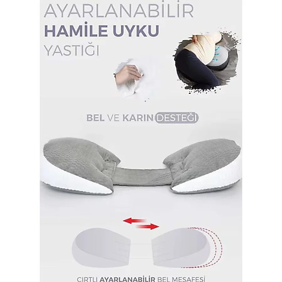 Umay Bebek Bel Ve Karın Desteği, Hamile Yastığı, Çok Fonksiyonlu, Uyku Emzirme Yastığı, Ayarlanabilir, Cırtlı
