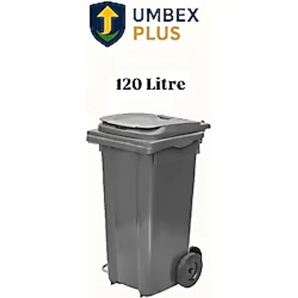 Umbex Tıbbı Atık Plastik Çöp Konteyneri 120 Litre Konteyner - A Isıya Karşı Dayanıklı- - Gri