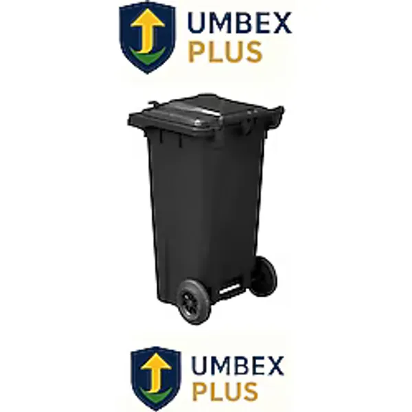 Umbex Tıbbı Atık Plastik Çöp Konteyneri 120 Litre Konteyner - A Isıya Karşı Dayanıklı- - Siyah