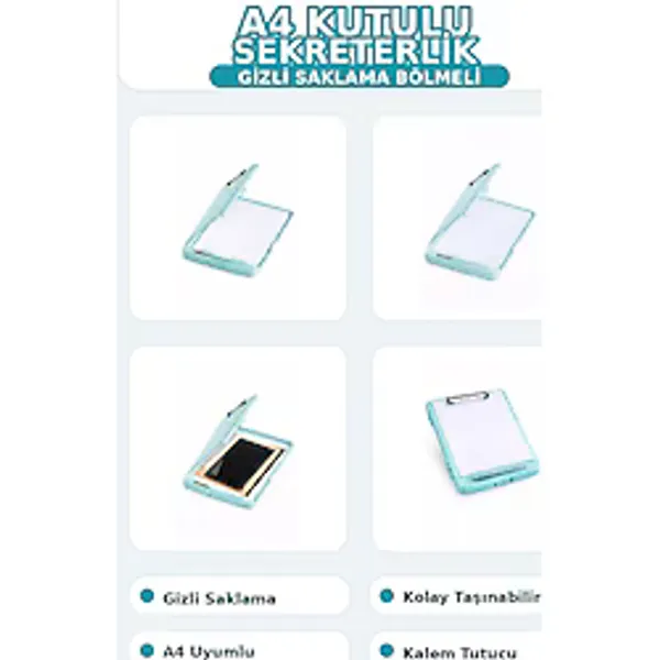Umix A4 Pp Kutulu Sekreterlik Mavi 51013841 Kapaklı Evrak Taşıma Dosyası Kalem Bölmeli