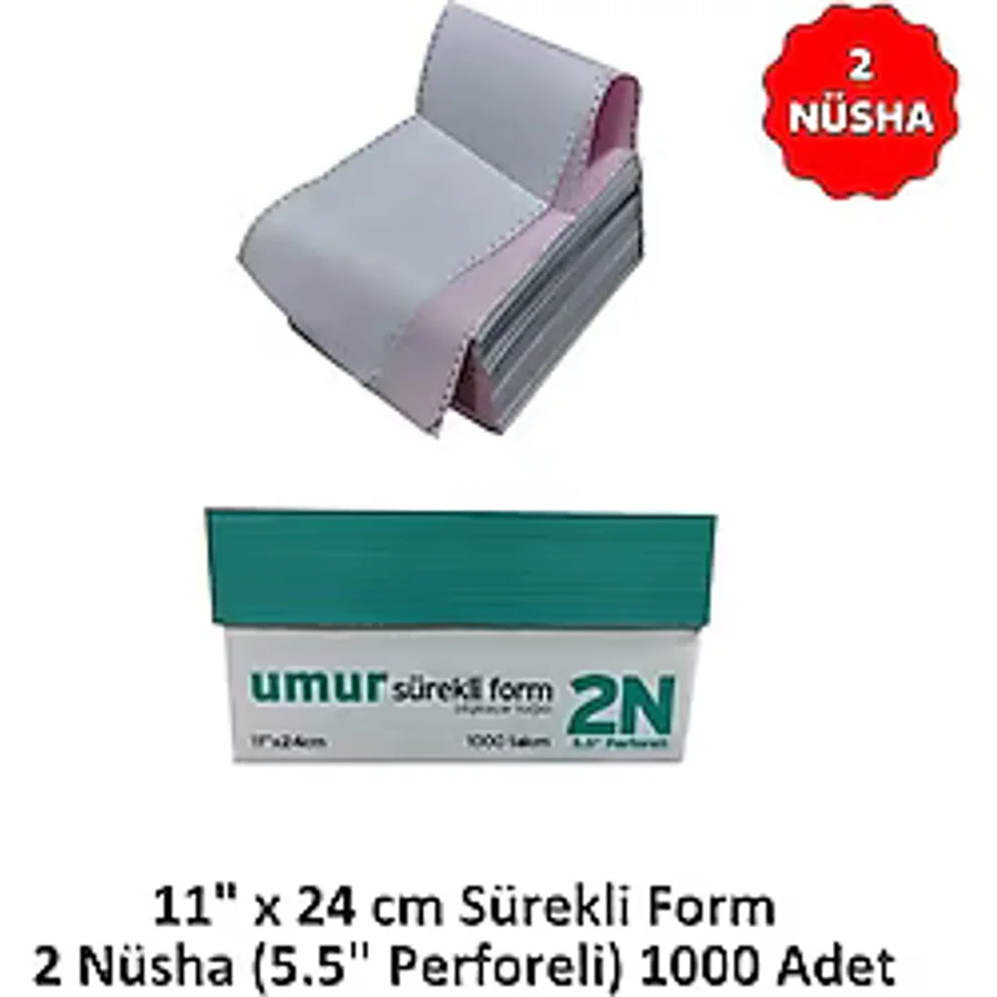 UMUR 11x24 2 NÜSHA 5.5 PERFORELİ 1000 Lİ SÜREKLİ FORM