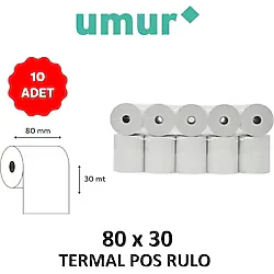 Umur Termal Pos Rulo 80Mm X 30Mt - 10 Adet
