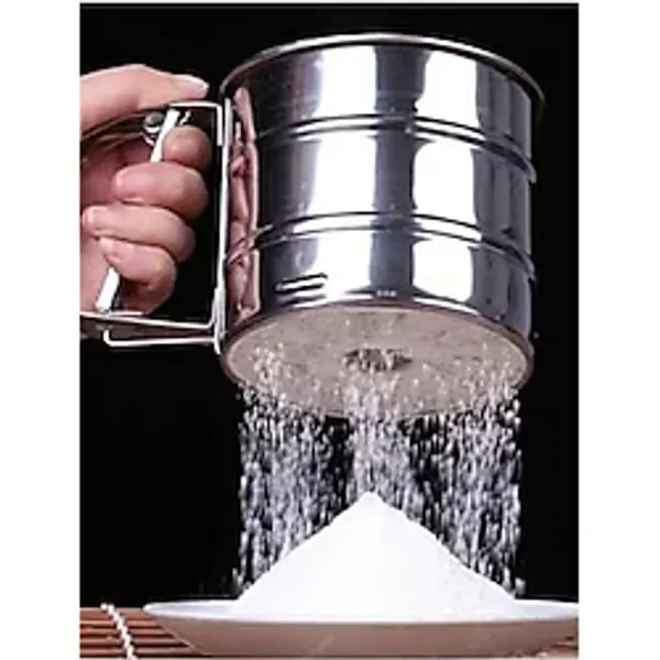 Un Eleği, Paslanmaz, Çok Pratik, Kullanışlı, Metal, Hazneli, Un Eleme Aparatı