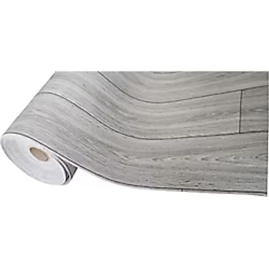 Ünal File En 150 cm Parke Desenli Keçeli Zemin Muşamba Pvc Yer Muşambası Mineflo - 150 x 15 cm - Gri