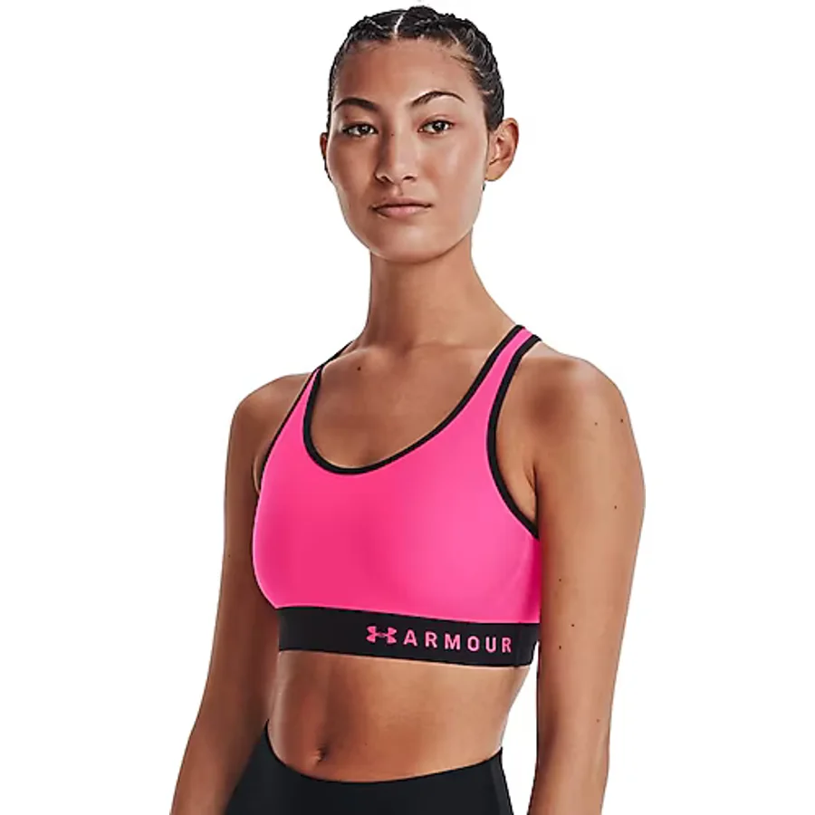 Under Armour Mid Keyhole Bra Sporcu Sütyeni Fuşya 1307196-695