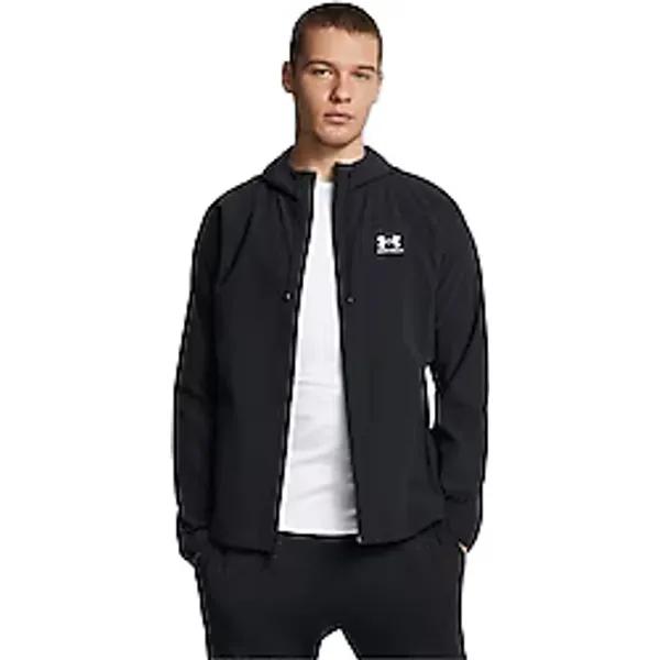 Under Armour Stretch Woven 6003001-001 Kapüşonlu Siyah Erkek Rüzgarlık