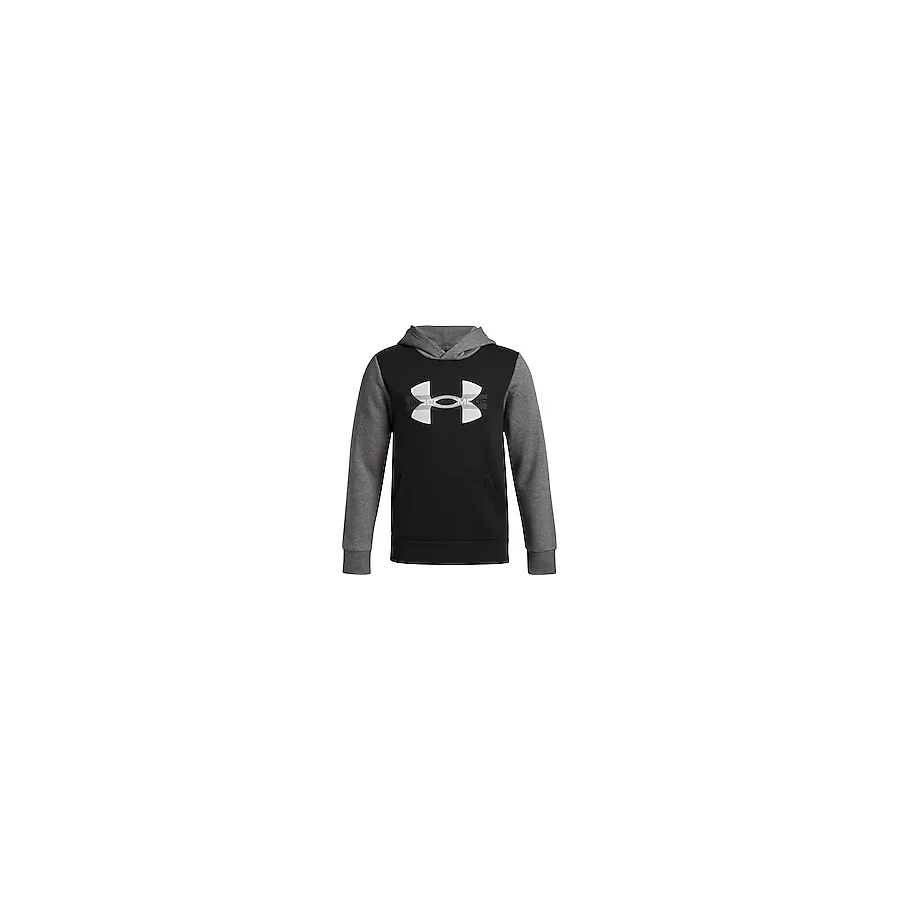 Under Armour UA Rival Flc Cblck Grphc HD Erkek Çocuk Sweatshirt Black/Castlerock Light Heather/White YLG