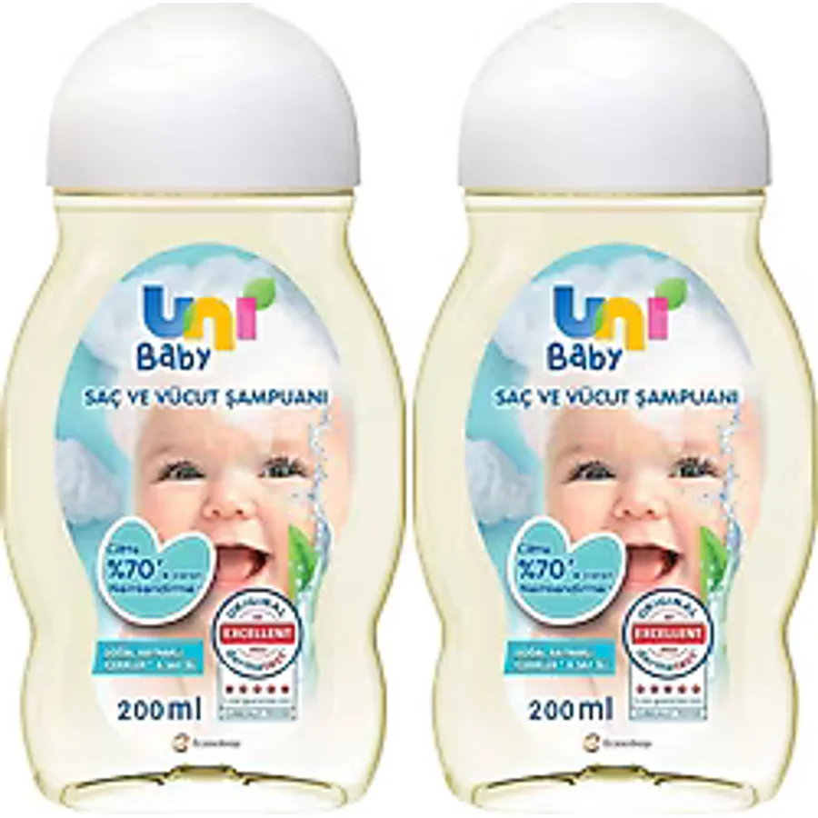 Uni Baby Saç ve Vücut Şampuanı 200 ml 2 Adet