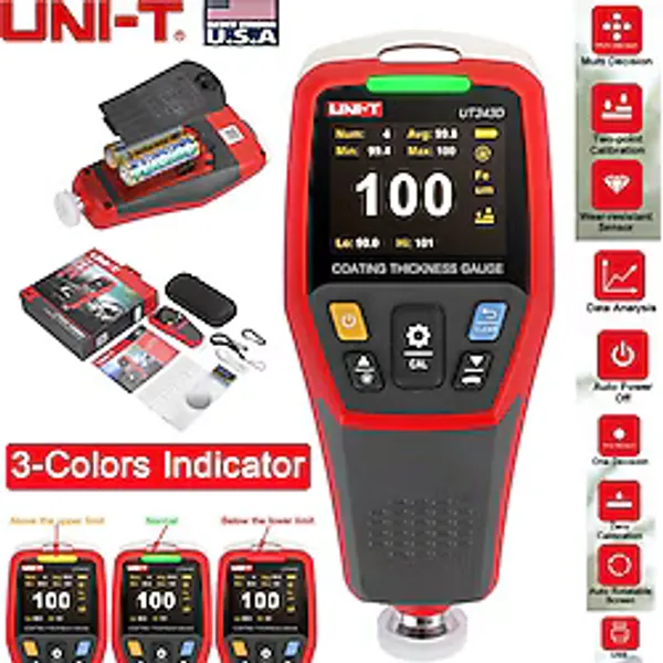Uni-T UT343D Oto Boya Test Ölçüm Cihazı 0-1250um Ölçüm Aralığı ve Taşınabilir Tasarım