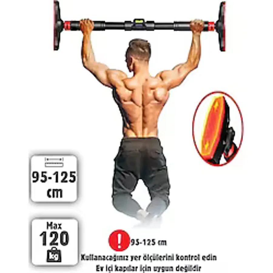 Unichrome Kapı Barı Koridor Barfiksi Barfix Spor Aleti Demiri 90 - 130 CM
