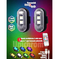 Unichrome Uzaktan Kumandalı 2'li Çakar Led/Şarjlı Mini Led Işık/Drone Işığı/Anti Çarpışma Uyarı Işığı