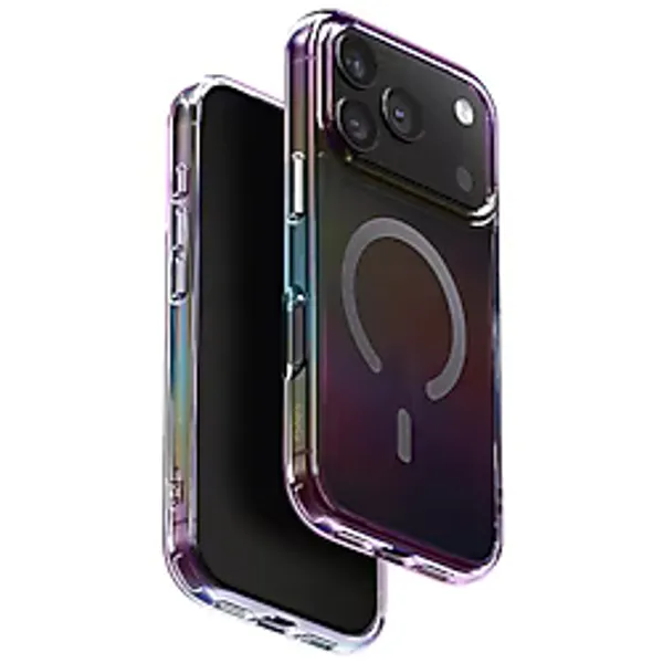 Uniq Iridescia İphone 17 Pro Max Magsafe Uyumlu Rainbow Telefon Kılıfı - Siyah