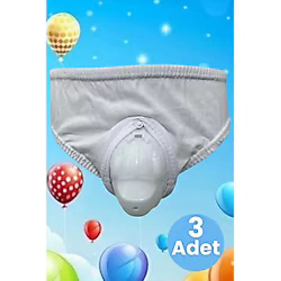 Uniquetrenders 3'Lü Arabalı Kasık Koruyucu Sünnet Külodu Beyaz 5-8 Yaş