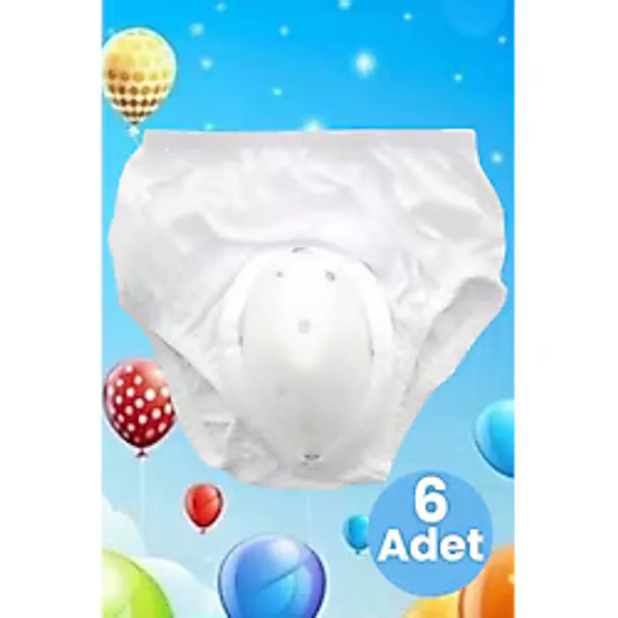 Uniquetrenders 6'Lı Kasık Koruyucu Sünnet Külodu Beyaz 2-5 Yaş