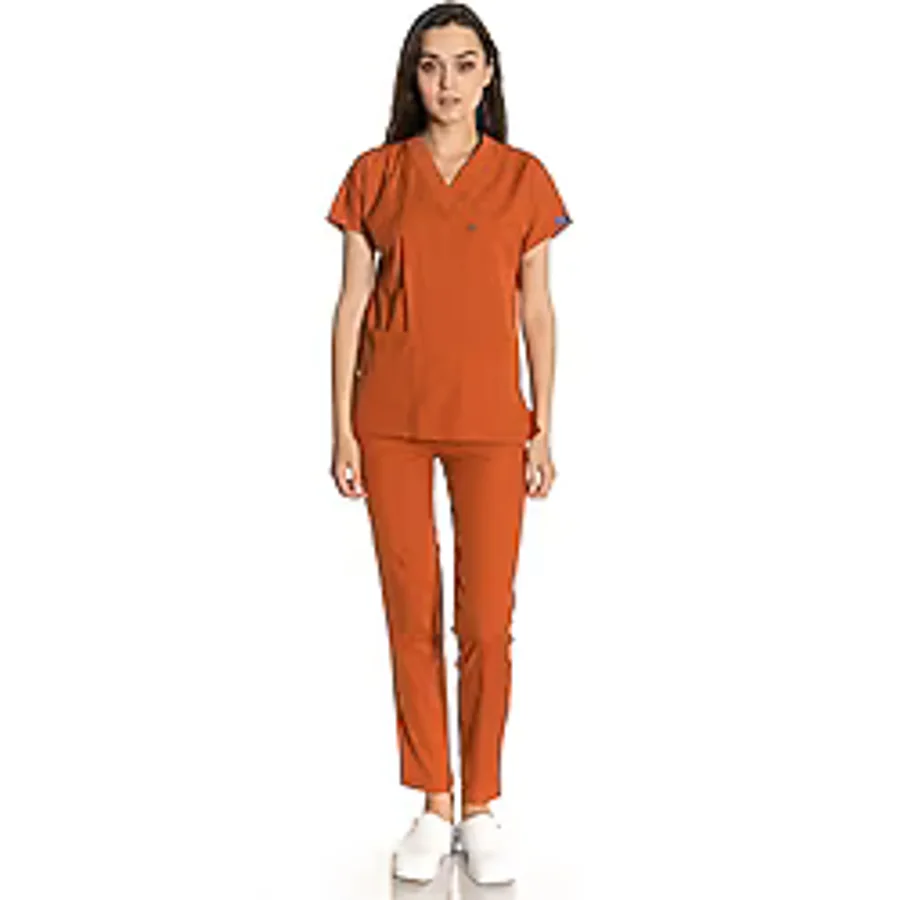 Unisex Likralı Kiremit Doktor / Hemşire Forması