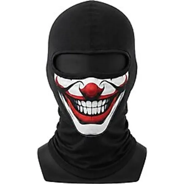 Unisex Palyaço Baskılı Balaklava Maske 1 Adet Tek Beden Viskoz Kask Içi Outdoor Motosiklet Maskesi - Standart