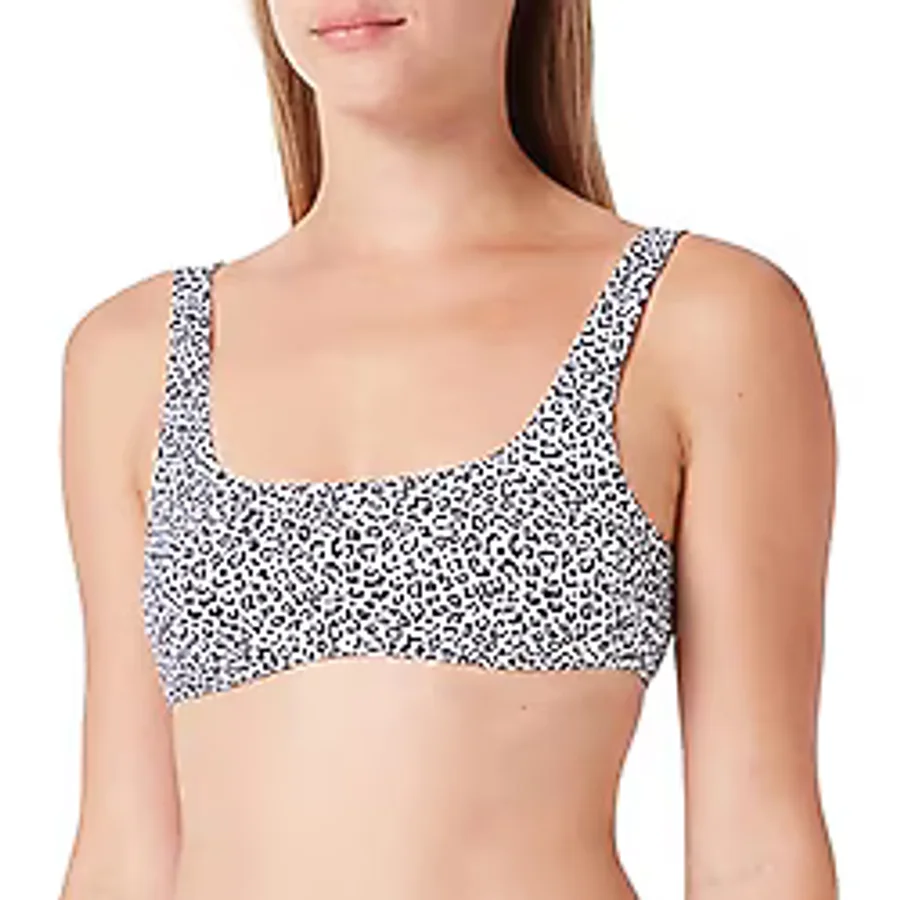 United Colors of Benetton Kadın Leopar Desenli Bikini Üst Plaj Giyim, Fuşya, XS