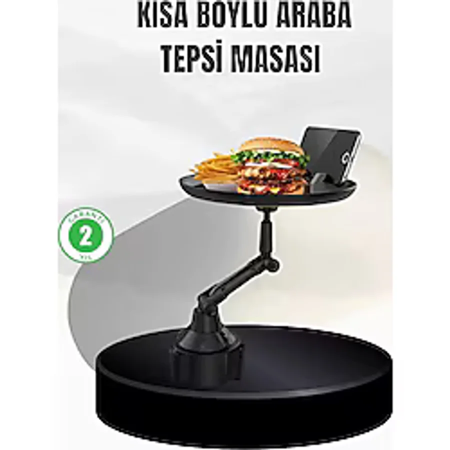 Universal Araç İçi Bardaklık Tepsisi 9 İnç Yemek Alanı Ve Telefon Standlı