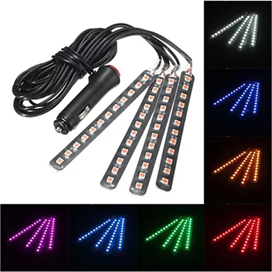 Universal Araç Içi Kumandalı Ayak Altı Aydınlatma Rgb Led Ambiyans Işığı