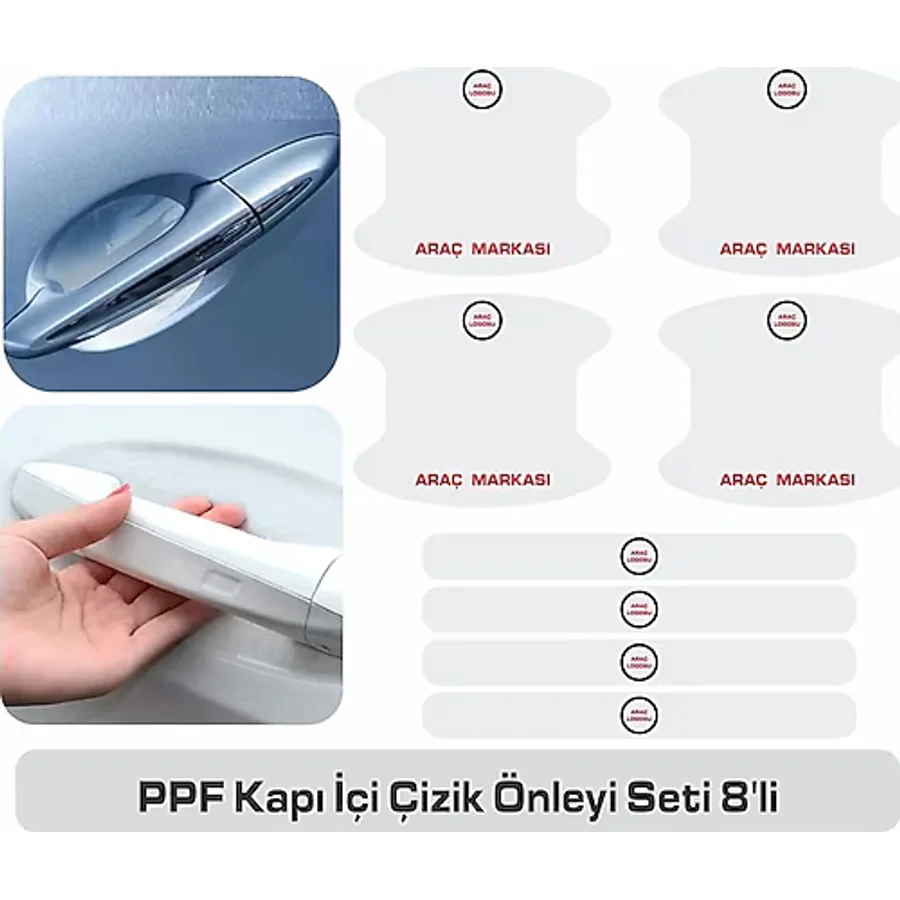 Üniversal Chery Tiggo 8 Pro Araçları İçin Uyumlu Kapı İçi Çizik Önleyi Seti 8'li