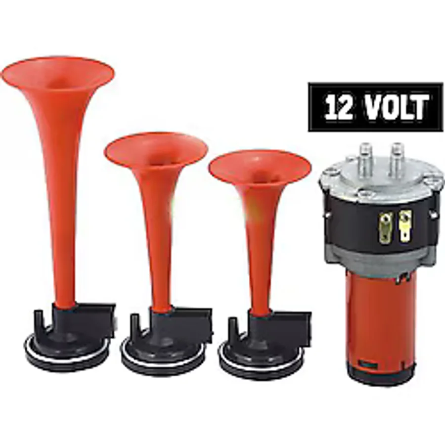 Universal Havalı Korna 3 Borulu Motorlu 12 Volt
