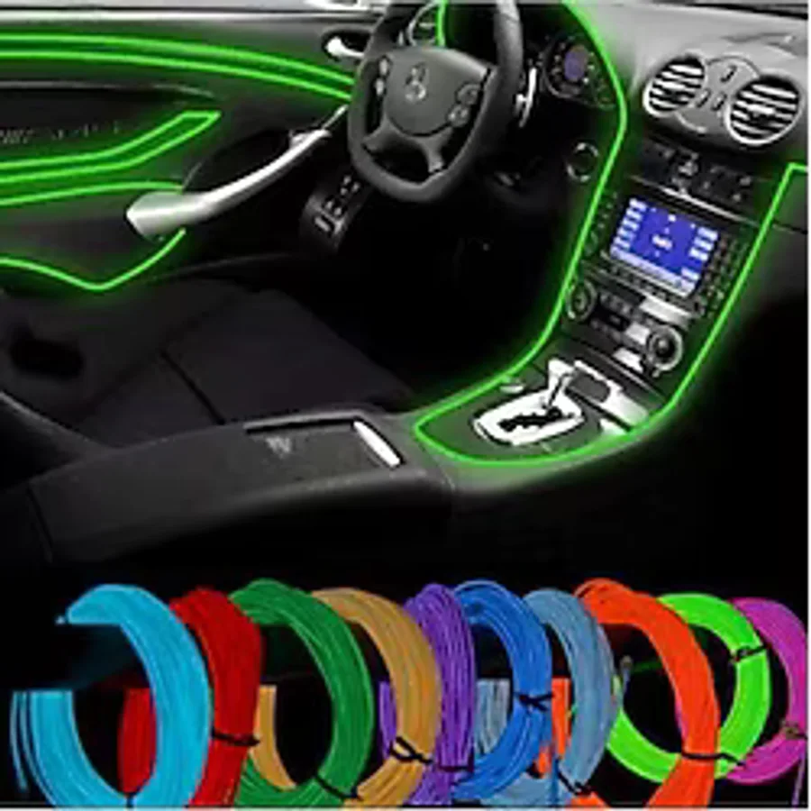 Universal Ip Neon Buz Mavi Araç Içi Led Ambiyans Işıgı Torpido Ledi 2 Metre