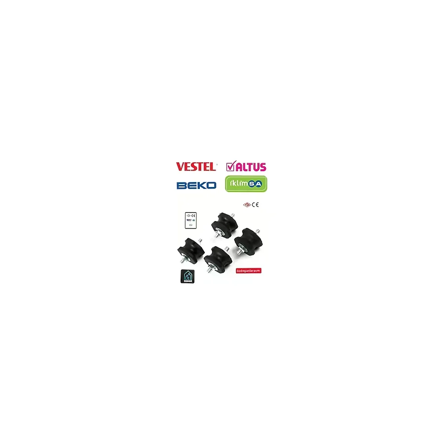 Universal Klima Konsol Titreşim Önleyici Takoz Lastiği 60x2 (4'lü Paket)