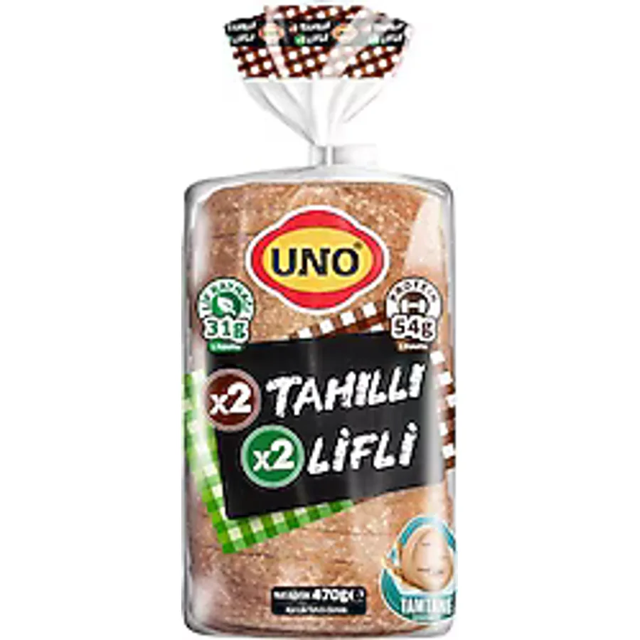 Uno İki Kat Tahıllı İki Kat Lifli Tava Ekmeği 470 gr