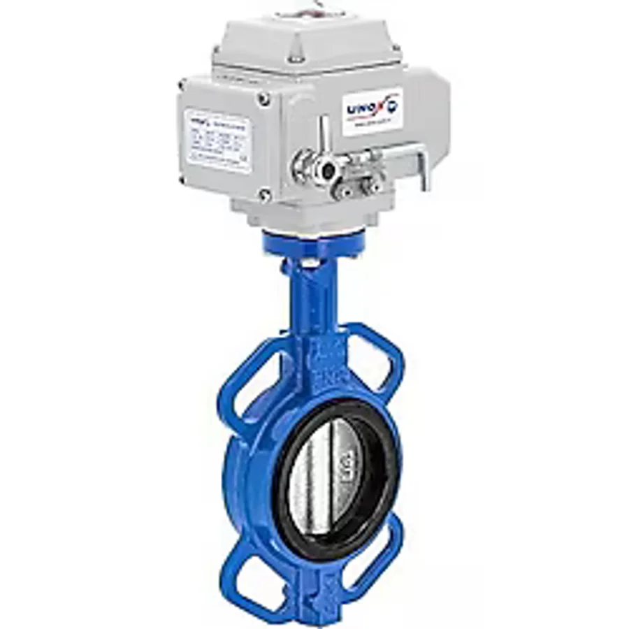 Unox DN150-6" Wafer Tip 220 V Ac Elektrikli Aktüatörlü Kelebek Vana Paslanmaz AISI304 Klape - DN150 - 6"
