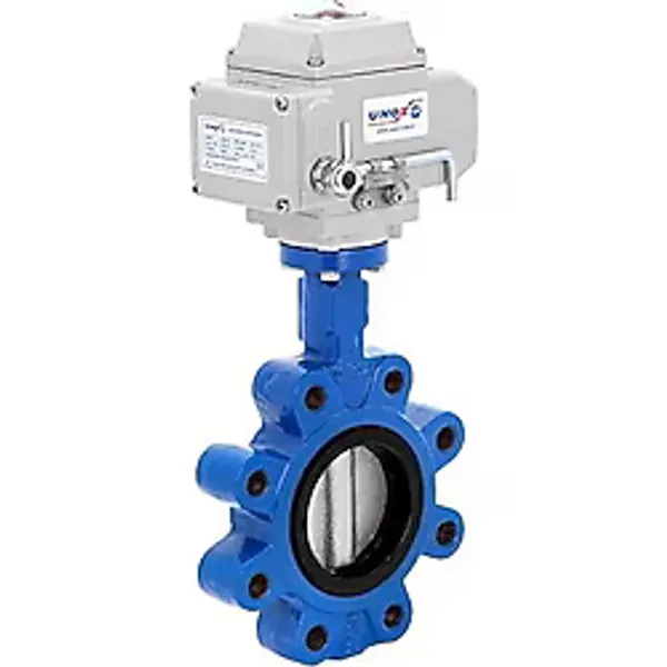 Unox DN80-3" Lug Tip 24 V DC Elektrikli Aktüatörlü Kelebek Vana Nikel Klape - DN80 - 3"