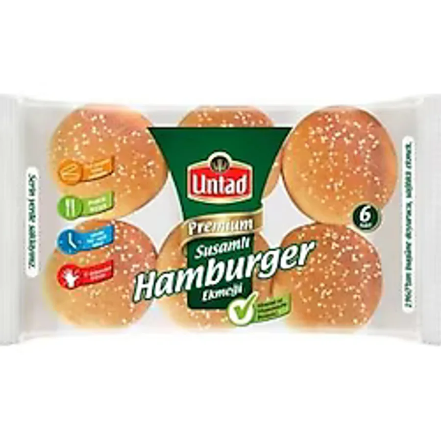 Untad Premium 85 gr 6'lı Susamlı Hamburger Ekmeği