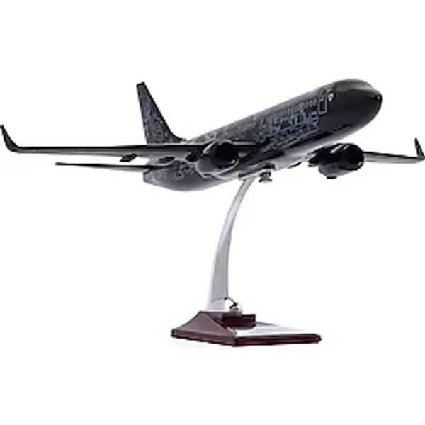 Upp Boeing 737-800 Model Uçak, Siyah Renkli Uçak Maketi, Uçmayı Sevenler İçin Dekoratif Kaidel - Genel