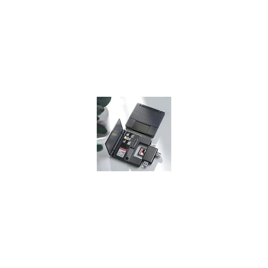 Uravas Store Coverzone Çok Işlevli 7in1 Otg USB Kart Okuyucu USB Type-C USB C Adaptörü Tf Sd Sim Kart Pin Saklama Kutusu İçin Laptop Aksesuarları ZR592
