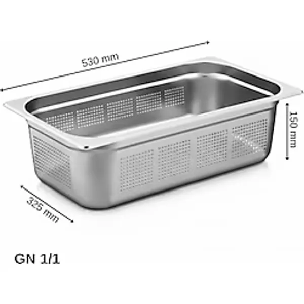 ÜRET Delikli Gastronom Küvet GN 1/1 150 mm 21 lt