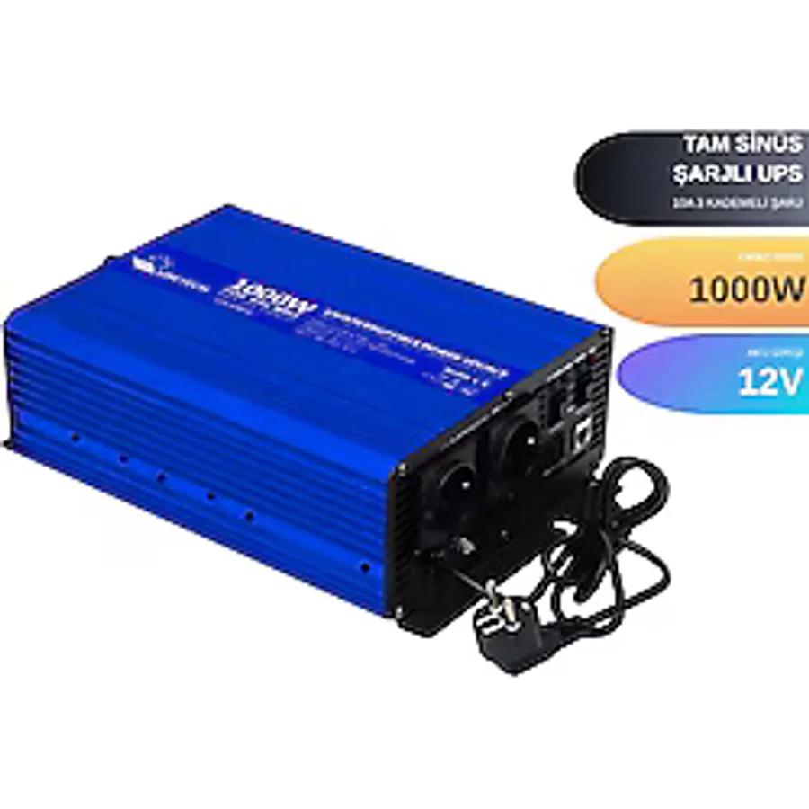 Uretech 1000 Watt 12 Volt Tam Sinüs Akü Şarjlı Ups Inverter