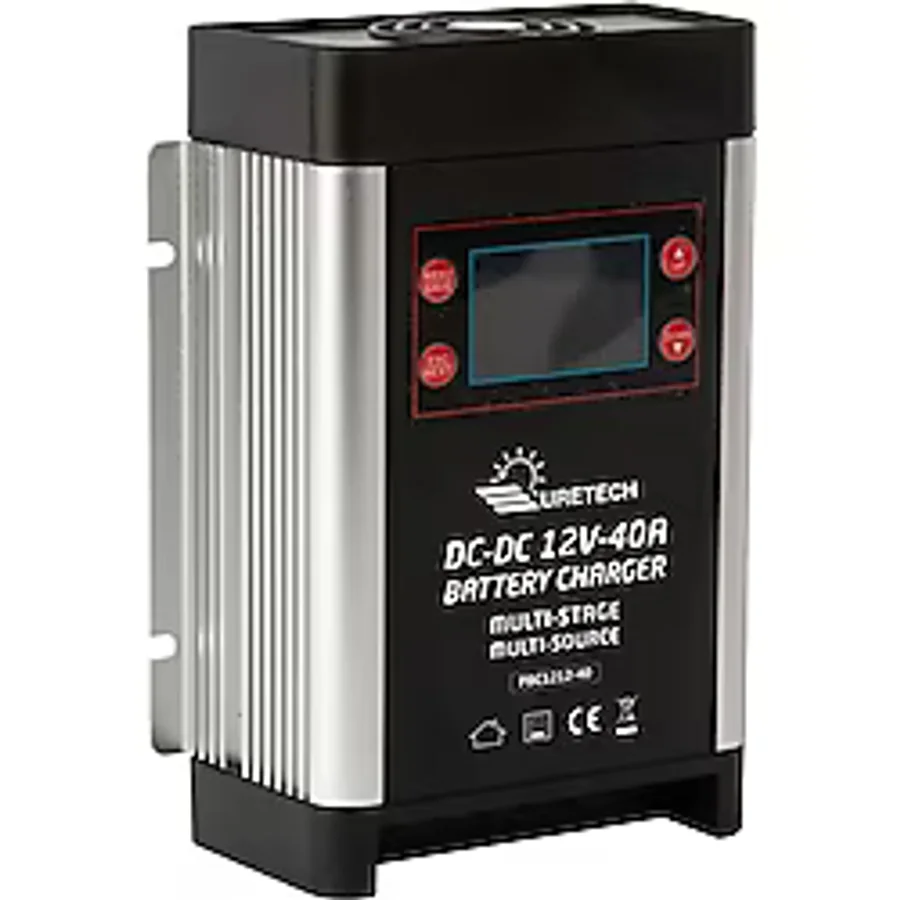 Uretech Dc-Dc Akü Şarj Cihazı 12V 40 A Amper Güneş Paneli Ve Alternatörden Yaşam Aküsü Şarjı