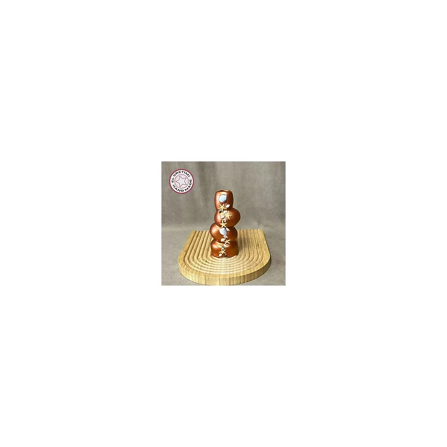 Uretti - Ayşe 7362 6307 El Yapımı Bakır Taş Motifli Dekoratif Biblo / Vazo - 18 x 9 Cm