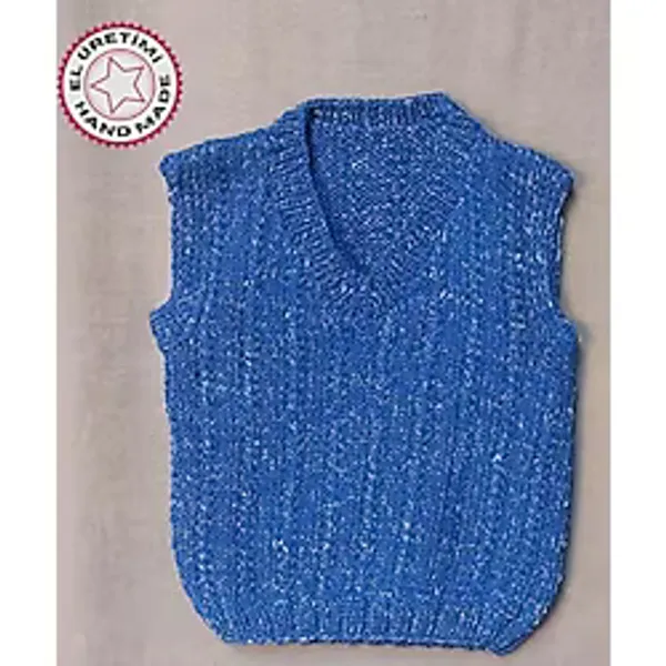 Uretti - Talia 8659 8114 El Örgüsü Lacivert Erkek Çocuk Süveter - 2 Yaş