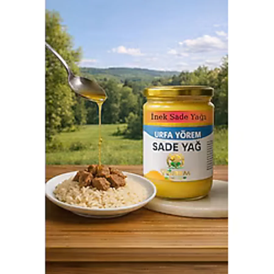 URFA YÖREM İNEK SADE YAĞ (GHEE) SARI YAĞTEREYAĞI LAKTOZSUZ KAZEİNSİZ DOĞAL YAĞ SADEYAG SARI YAG TEREYAGI 1 KĞ - 1,1 kg