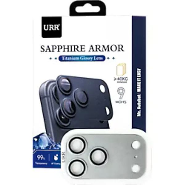 Urr İphone 17 Pro Sapphire Armor Kamera Lens Koruyucu - Gümüş