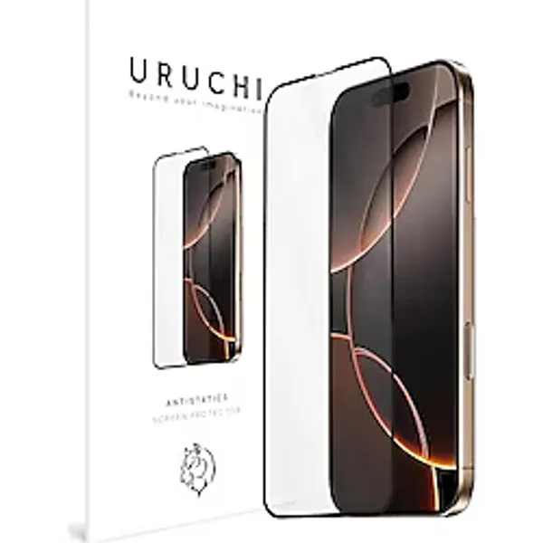 URUCHI iPhone 16 Anti-Statik Ekran Koruyucu, HD Tam Kapsamlı Ekran Kapağı Cam Filmi