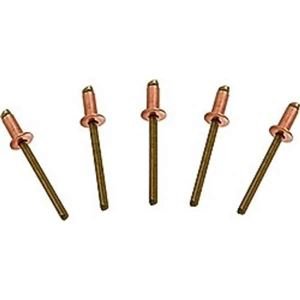 USA Fittings Bakır Pop Perçinler 1/8 Çap Pirinç Mandrel Kör Perçinler Kubbe Başlı 4-2 (1/8" Çap x 1/8" Kavrama) (1/8" Çap x 0.063-.125 Kavrama Aralığı) Adet 100