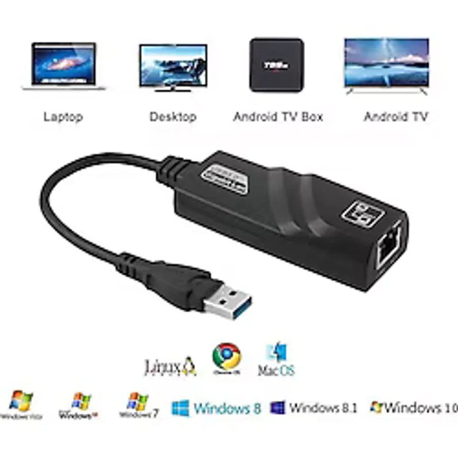 Usb 3.0 To Rj45 Ethernet Gigabit Adaptör Çevirici Kartı 1000Mbps (287910058)