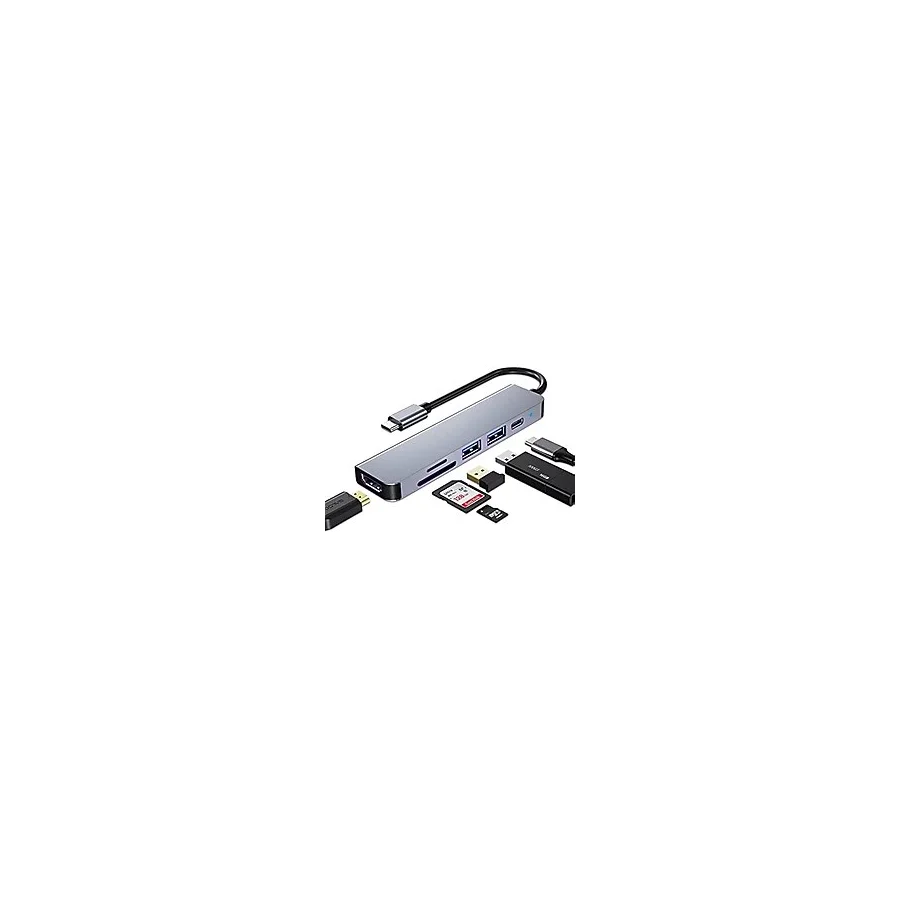 USB C Hub, MacBook Pro ve Hava Aksesuarları İçin Çoklu Bağlantı Noktalı USB C Adaptörü, 4K Hdmı, USB 3.0, Sd/tf Kart Okuyucu, 100W Pd Dizüstü Bilgisayar ve Diğer C Tipi Cihazlar İçin Uyumlu - 1 GB - 0