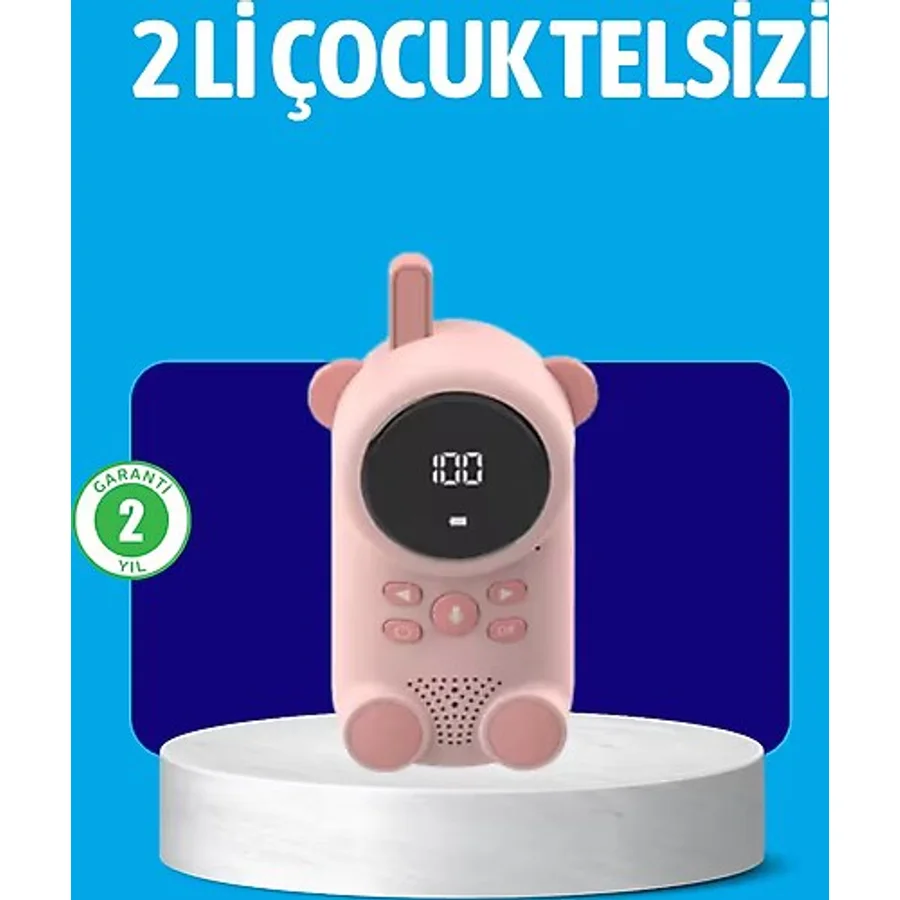 USB Şarjlı Çocuk Telsizi - Renkli Ekran VOX Modu Kompakt Tasarım - MRK8742-2870