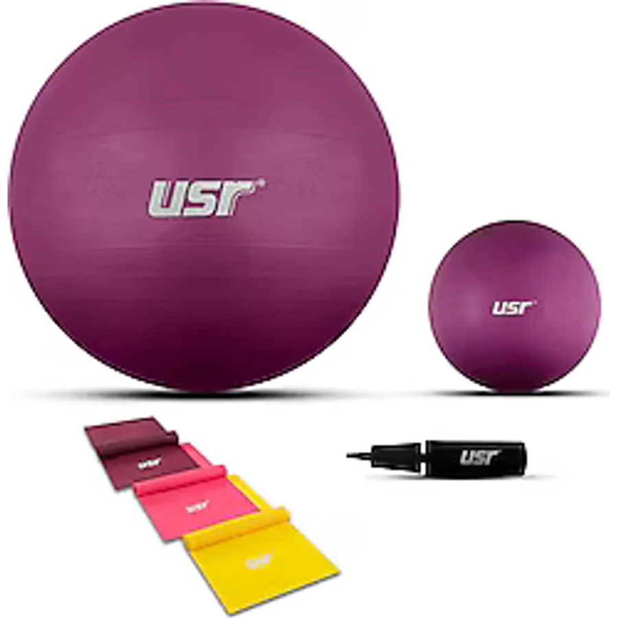 USR 20552BL 20+55 cm Pilates Topu + Pompası + 3 Lastik